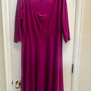 Tiana B. Fuchsia Mid Sleeve Dress